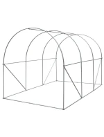 SKLENÍK ZAHRADNÍ TUNEL 200X300X200CM PE KONSTRUKCE BÍLÁ OCEL