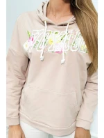 Mikina s nápisem Voyage béžový Mikina s nápisem Voyage béžový