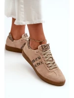 Zazoo N1068 Semišové Nízké Dámské Tenisky Beige Zazoo N1068 Semišové Nízké Dámské Tenisky Beige