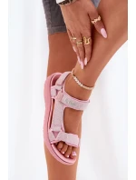 Dámské Sandály Materiálové Na Suché Zipy Lee Cooper LCW-25-34-3561L Růžové