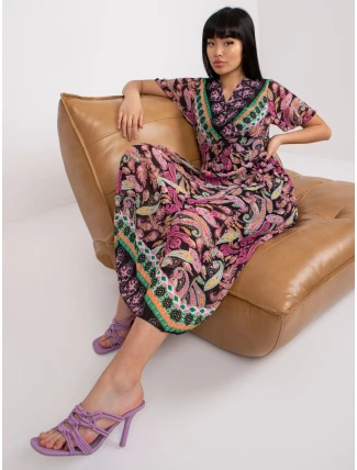 Šaty DHJ SK 11331 3.61 černá a růžová Šaty DHJ SK 11331 3.61 černá a růžová