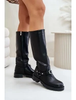 Zateplené Dámské Kozačky Na Zip Eko Kůže Černé Tialethe