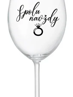 SPOLU NAVŽDY - čirá sklenice na víno 350 ml