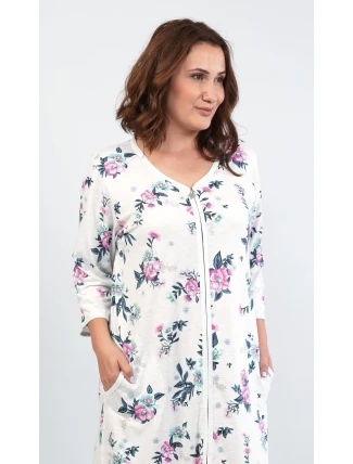 Dámské domácí šaty s tříčtvrtečním rukávem Kristýna Dámské domácí šaty s tříčtvrtečním rukávem Kristýna