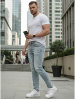 Pánské džíny slim fit fitted světle modré FashionStreet UX4489