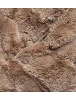 Béžová krátká oboustranná dámská zimní bunda (2M-21507)