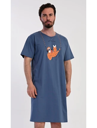Pánská noční košile s krátkým rukávem Pohodář Pánská noční košile s krátkým rukávem Pohodář