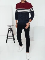 Pánský pruhovaný tmavě modrý svetr FashionStreet WX2229