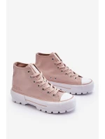 Vysoký Látkové tenisky na platformě Big Star LL274157 Nude Vysoký Látkové tenisky na platformě Big Star LL274157 Nude