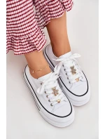 Dámské Tenisky Na Platformě Se Zlatými Doplňky Bílé Fiorina