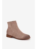 Dámské kotníkové boty na nízkém podpatku Vinceza 39961 béžové