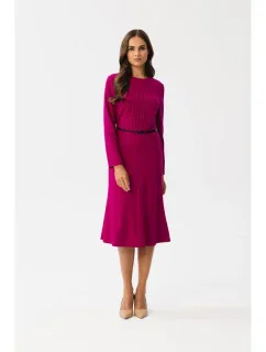 S347 Šaty s předními záševky - švestka