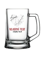 Personalizovaná pivní sklenice - Dvě místa, jedno srdce Personalizovaná pivní sklenice - Dvě místa, jedno srdce