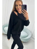 3-dílná sada mikina + top + legíny černá 3-dílná sada mikina + top + legíny černá