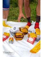 Rainbow Socks Jídlo Ponožky Box Burger Hranolky Pivo 5 párů