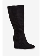 Zateplené Dámské Kozáky Na Platformě Černé Rosina