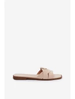 Dámské ploché sandály s řemínky Eko semišové světle béžové Florane