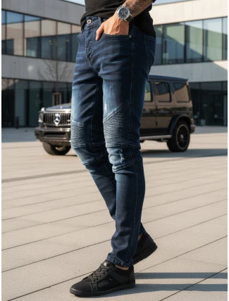 Modré pánské kalhoty FashionStreet UX3804