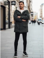 Pánská zimní bunda parka s kapucí zelená FashionStreet TX4961z