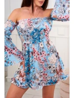 Španělské květinové šaty v mátové barvě