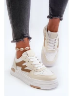 Dámské tenisky na platformě z ekologické kůže béžové Lynnette Dámské tenisky na platformě z ekologické kůže béžové Lynnette