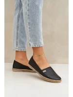 Elegantní Kožené Espadrilky Dámské Zazoo 10177 Černé