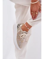 Dámské Sportovní Boty S Síťovinou A Hroty Béžové Ogalda