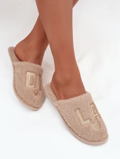 Dámské pantofle s kožešinou LADY Vinceza 19958 béžové