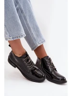 Lakované kožené dámské botky D&A – černé