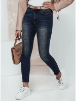 Dámské džínové kalhoty PUSHFIT push up tmavě modré FashionStreet UY2320
