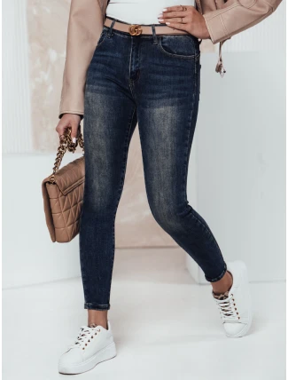 Dámské džínové kalhoty PUSHFIT push up tmavě modré FashionStreet UY2320