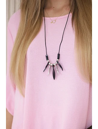 Sada halenky + kalhot s přívěskem bonbónově růžová