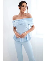 Dámský bavlněný komplet s krátkým rukávem a šortkami žlutý Dámský bavlněný komplet s krátkým rukávem a šortkami žlutý