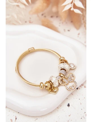 Dámský Náramek Charms Růžový Stříbrný Mouse