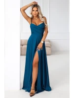 Dámské šaty 646-2 Petrolejová - Numoco Dámské šaty 646-2 Petrolejová - Numoco