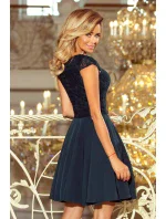 Lahvově zelené šaty s krajkou model 6332295 Lahvově zelené šaty s krajkou model 6332295