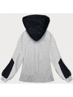 Světle šedá žebrovaná dámská mikina (AMG-311) Světle šedá žebrovaná dámská mikina (AMG-311)