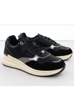 Dámské kožené polobotky Filippo DP7105/25 v černé metalické barvě