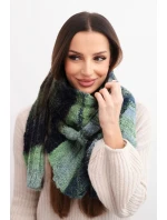 Dámský vlněný šál měkký a teplý v barevných pruzích KN19 zelený Dámský vlněný šál měkký a teplý v barevných pruzích KN19 zelený