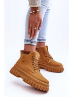 Dámské kožené zateplené trapery hnědé Poles Dámské kožené zateplené trapery hnědé Poles