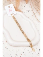 Dámský náramek ze chirurgické oceli s křišťály zlatý