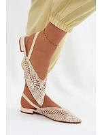 Dámské béžové ploché sandály Plecione Lelrene