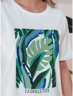 MUYUMBA dámské tričko s potiskem bílé FashionStreet RY2620