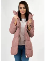 Krátká dámská zimní bunda ve starorůžové barvě se zipy (7750) Krátká dámská zimní bunda ve starorůžové barvě se zipy (7750)