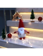 DEKORATIVNÍ SANTA CLAUS S DÁRKOVOU TAŠKOU 25CM BÍLÝ