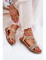 Plné Dámské Sandály S Krajkovým Vzorem Artiker 56C1281 Zlaté