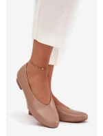 Dámské baleríny z ekokůže na ploché podrážce béžové Olyssia