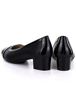 Dámské černé lakované ažurové lodičky Vinceza 58631