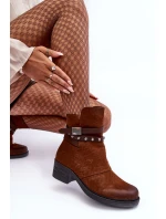 Ocieplané Botky Na Podpatku Camel Effie