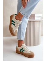 Dámské tenisky na platformě béžovo-zelené Nesonice